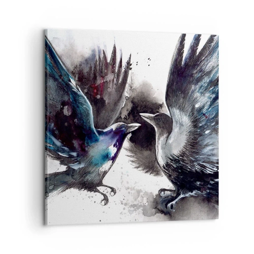 Bild auf Leinwand - Leinwandbild - Rabe zum Raben ... - 60x60 cm