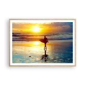 Poster in einem Rahmen aus heller Eiche - Die Rückkehr des Kriegers - 100x70 cm