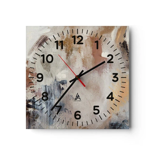 Wanduhr - Glasuhr - Neblige Abstraktion - 40x40 cm