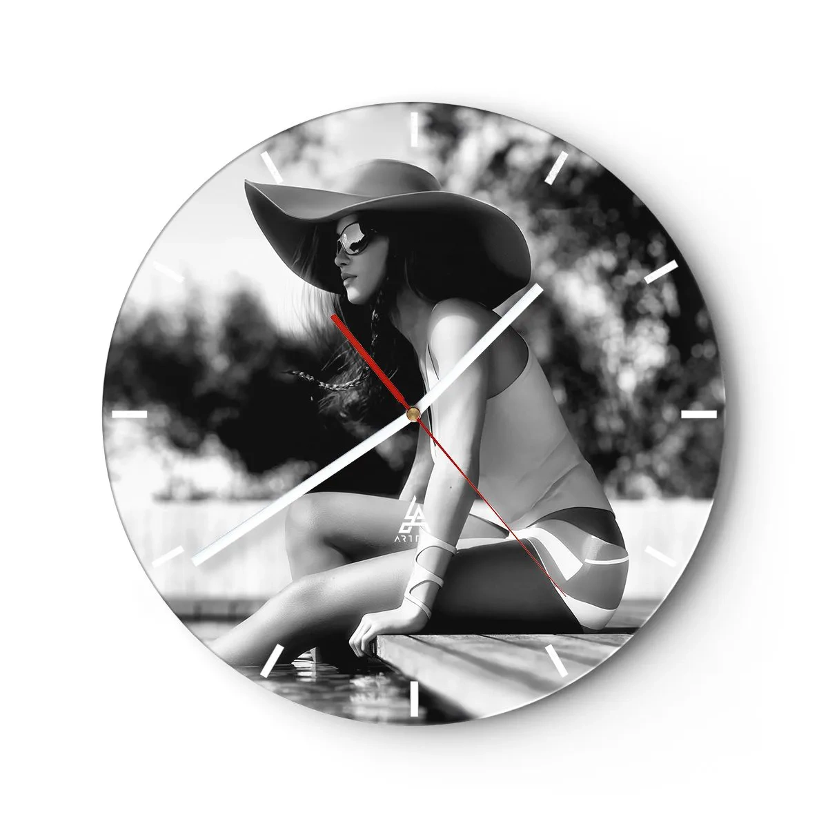 Wanduhr - Glasuhr - Sommertraum - 30x30 cm