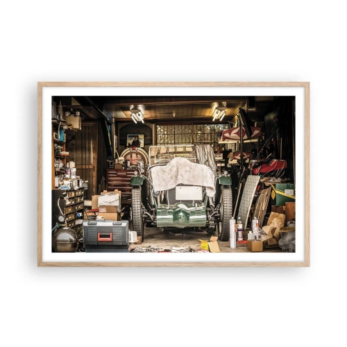 Poster in einem Rahmen aus heller Eiche - Zurück in die Vergangenheit - 91x61 cm