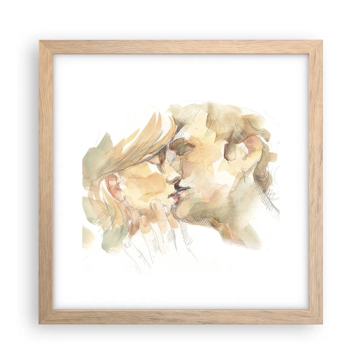 Poster in einem Rahmen aus heller Eiche - Hälfte gefunden? - 30x30 cm