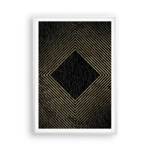 Poster in einem weißen Rahmen - Geometrie im glamourösen Stil - 70x100 cm