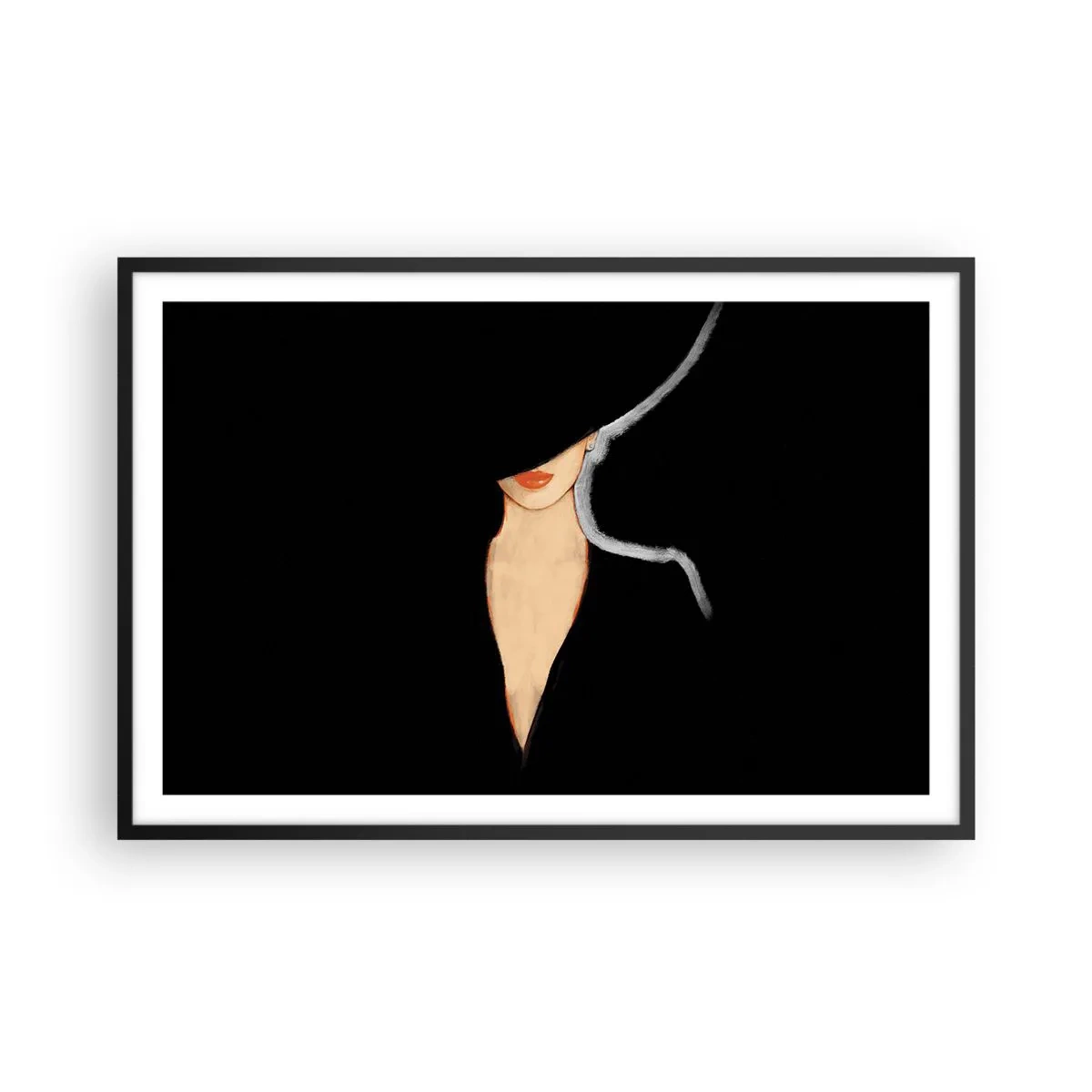 Poster in einem schwarzem Rahmen - Eleganz und Stil - 91x61 cm