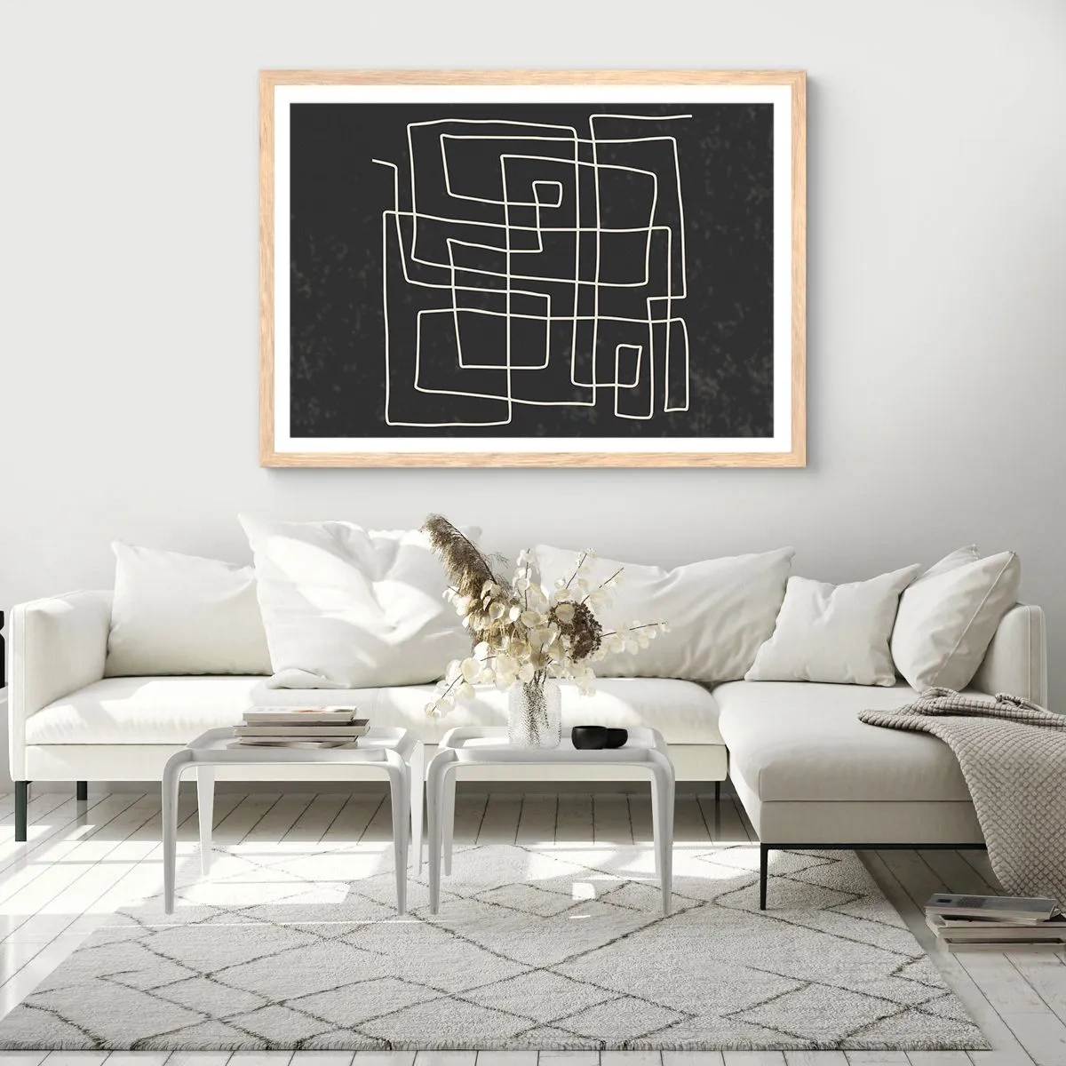 Poster in einem Rahmen aus heller Eiche - Nicht so einfach - 100x70 cm