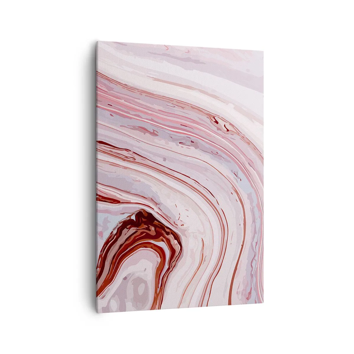 Bild auf Leinwand - Leinwandbild - Abstraktes Muster in Rosa und Weiß - 70x100cm - Geradeaus, dann rechts runter - Moderne Wanddekoration für Wohnzimmer und Schlafzimmer ARTTOR