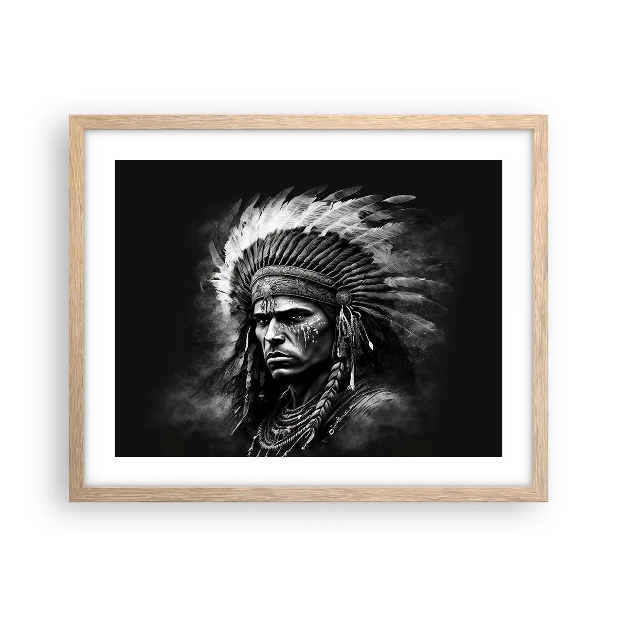 Poster in einem Rahmen aus heller Eiche - Anführer und Krieger - 50x40 cm