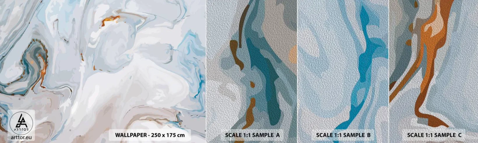 Fototapeten Muster Premium Sand - Das Weiß wird erhoben - Abstraktion, Stück, Modernes Muster - 100x30 cm
