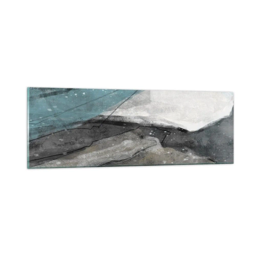 Glasbild - Bild auf glas - Abstraktion: Felsen und Eis - 90x30 cm