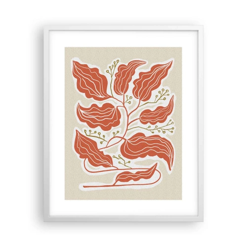 Poster in einem weißen Rahmen - Im Folkstil und korallenartig - 40x50 cm
