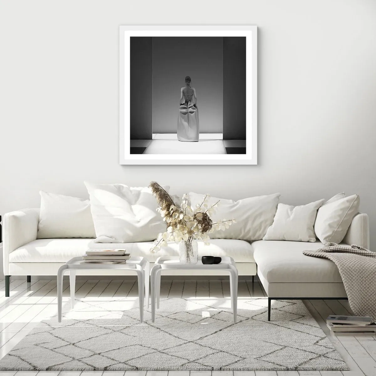 Poster in einem weißen Rahmen - Raffinierte Einfachheit - 30x30 cm