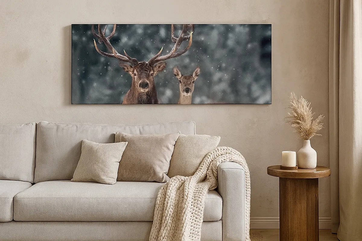 Bild auf Leinwand - Leinwandbild - Herr des Waldes mit seiner Frau - 30x30 cm