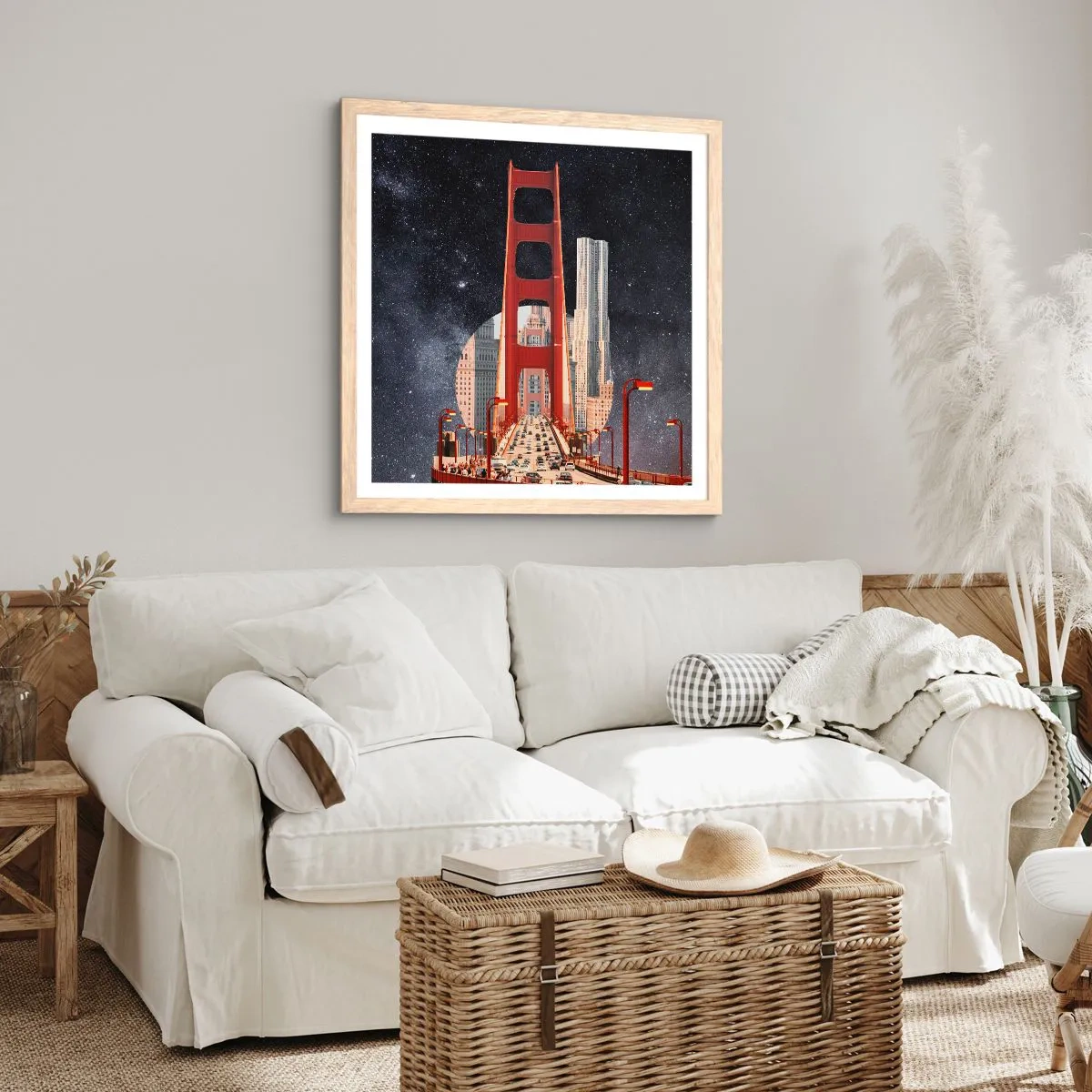 Poster in einem Rahmen aus heller Eiche - Immer im Mittelpunkt - 60x60 cm