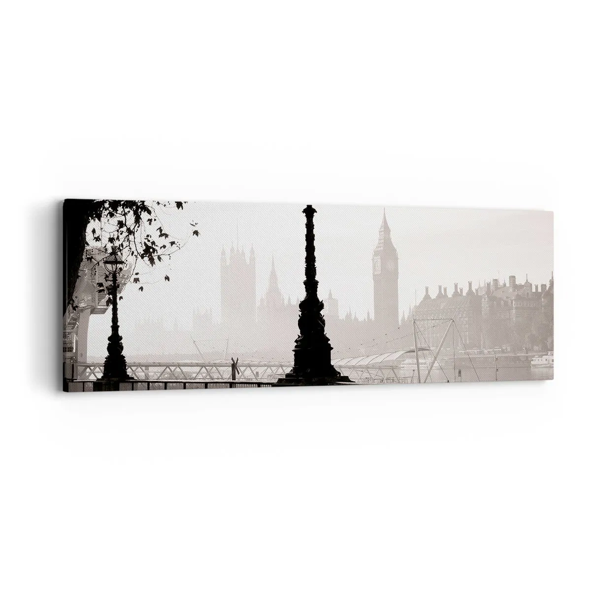 Bild auf Leinwand - Leinwandbild - Londoner Morgen - 90x30 cm