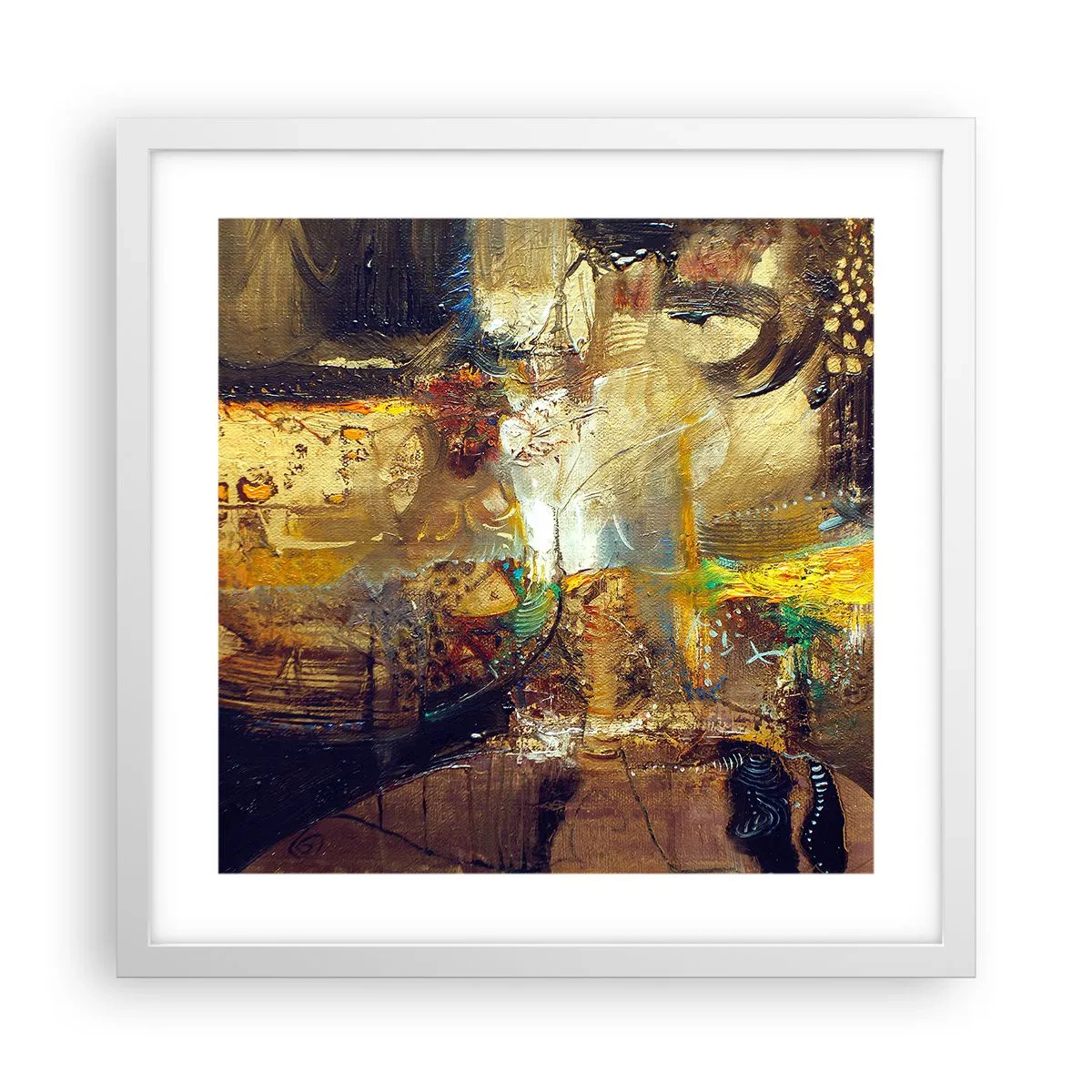 Poster in einem weißen Rahmen - Kalt, wärmer, heiß - 40x40 cm