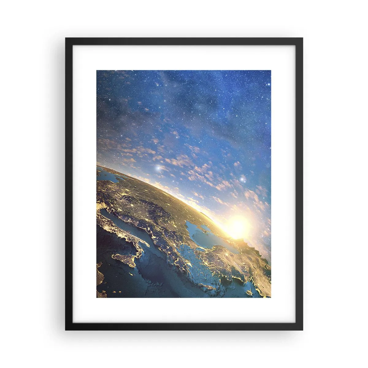 Poster in einem schwarzem Rahmen - Schauen wir uns aus der Ferne an - 40x50 cm