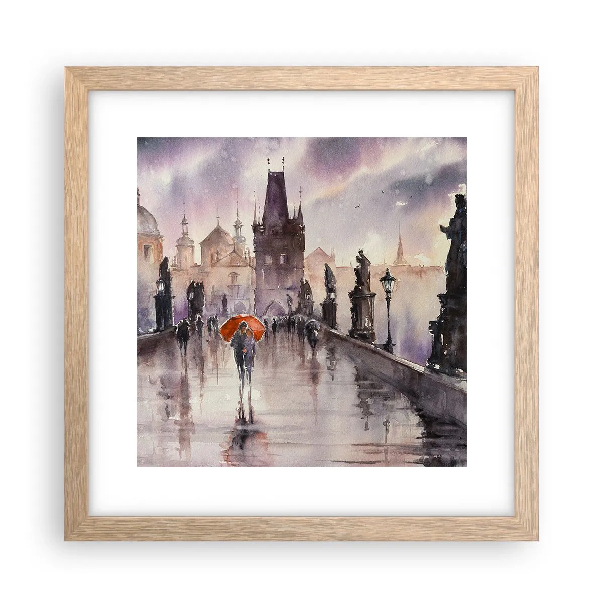 Poster in einem Rahmen aus heller Eiche - Leute verändern sich nicht - 30x30 cm