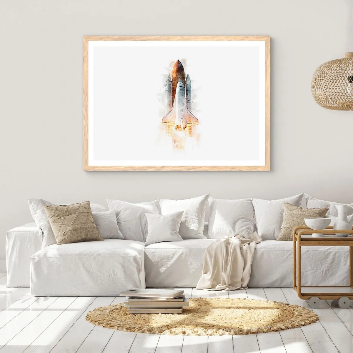 Poster in einem Rahmen aus heller Eiche - Entdecker für den Anfang - 40x30 cm