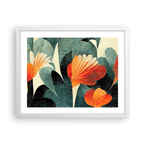 Poster in einem weißen Rahmen - Hitze der Tropen und Kühle des Grüns - 50x40 cm