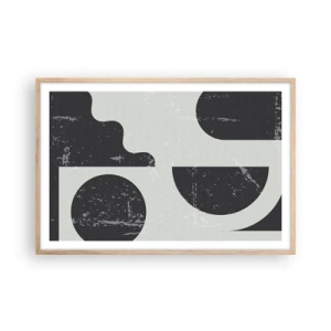 Poster in einem Rahmen aus heller Eiche - Komposition oben und unten - 91x61 cm