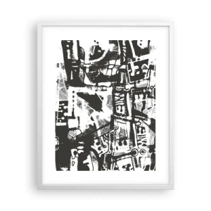 Poster in einem weißen Rahmen - Ordnung oder Chaos? - 40x50 cm