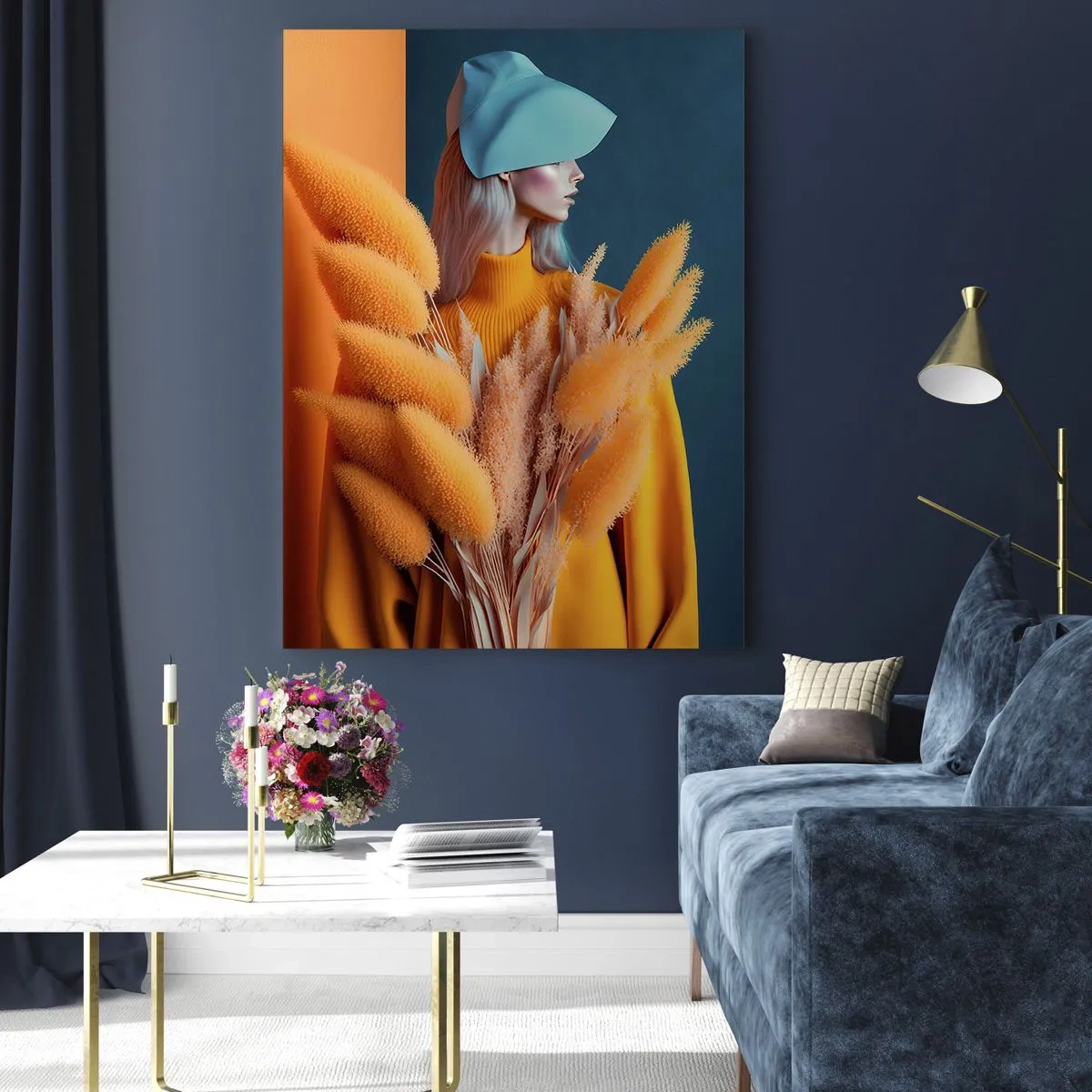 Glasbild - Bild auf glas - Flauschiges Porträt - 80x120 cm