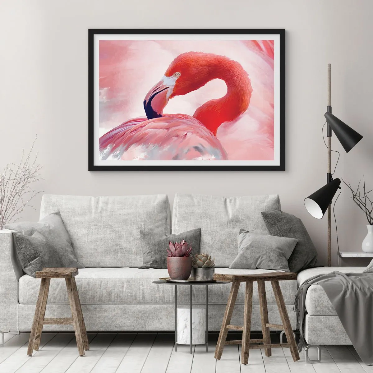 Poster in einem schwarzem Rahmen - Vogel Schönheit - 50x40 cm