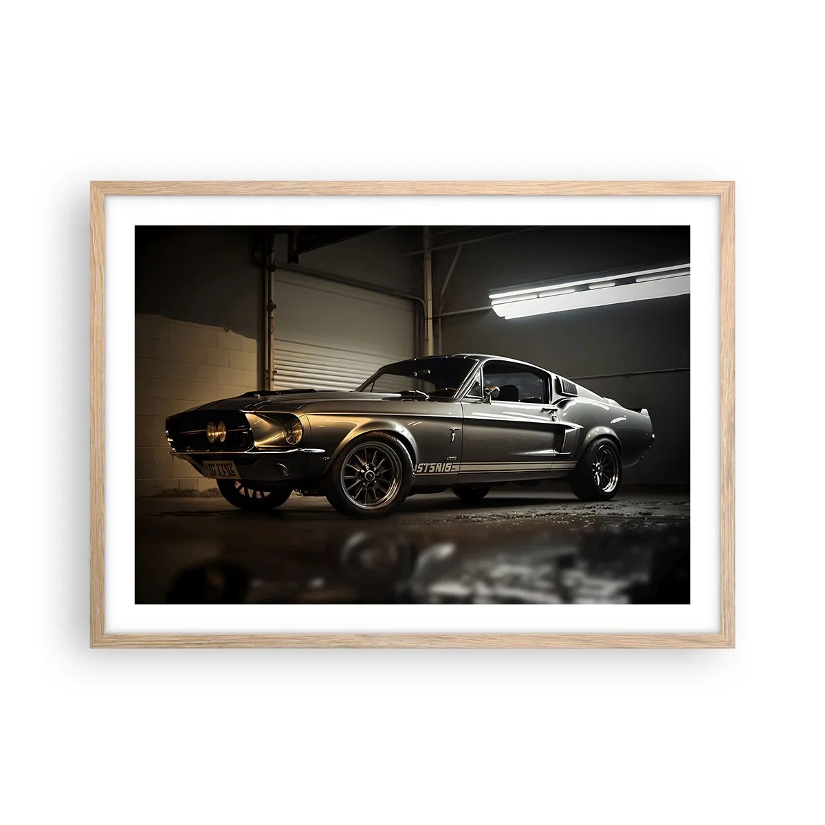 Poster in einem Rahmen aus heller Eiche - Zurück in die Vergangenheit - 70x50 cm