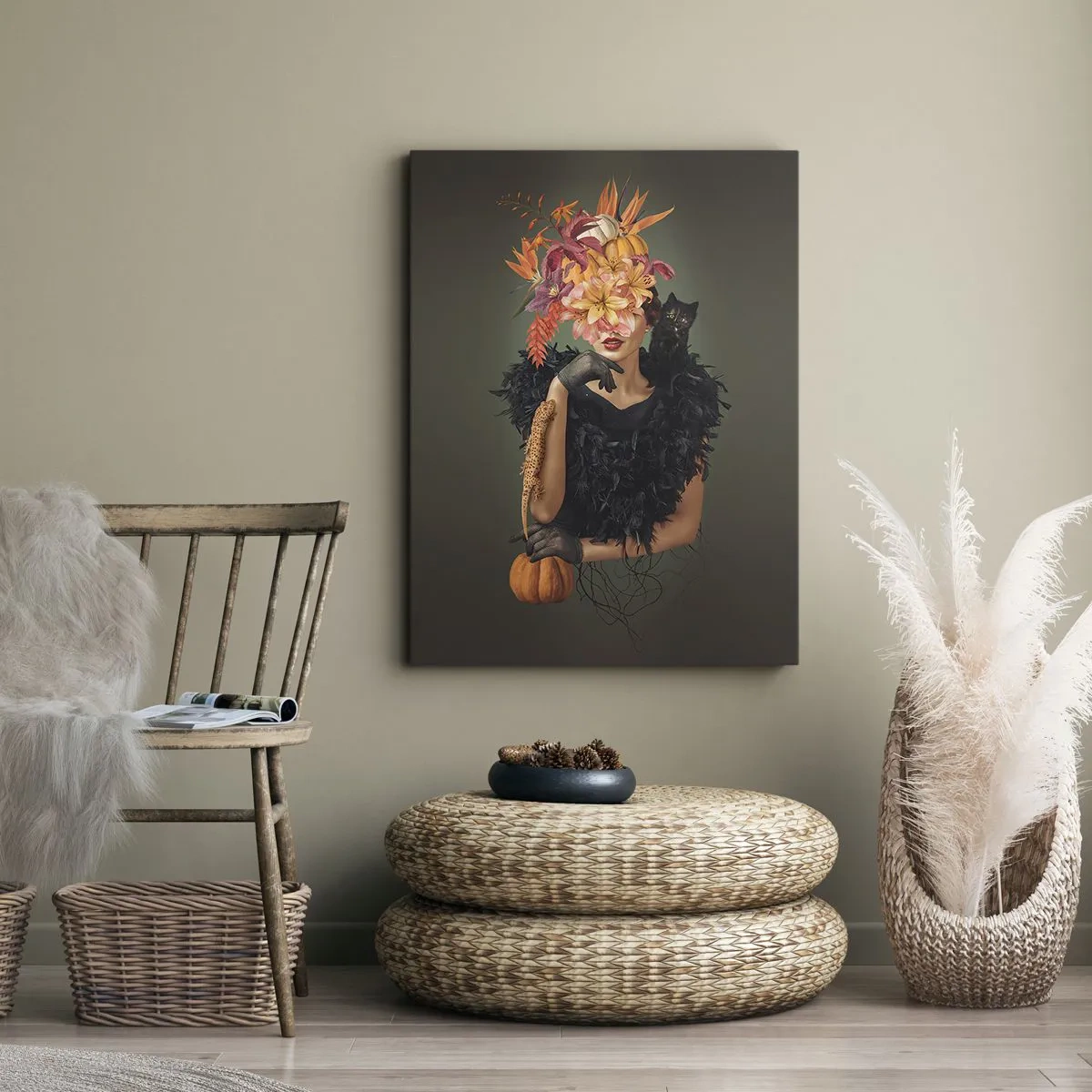 Bild auf Leinwand - Leinwandbild - Der Zauber einer Hexe - 65x120 cm