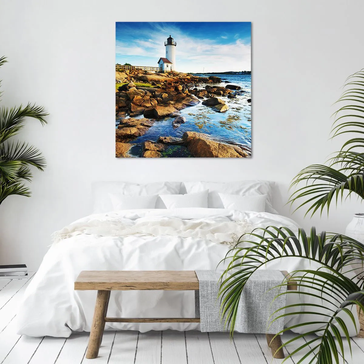 Bild auf Leinwand - Leinwandbild - Komm glücklich zurück, ich warte - 70x70 cm