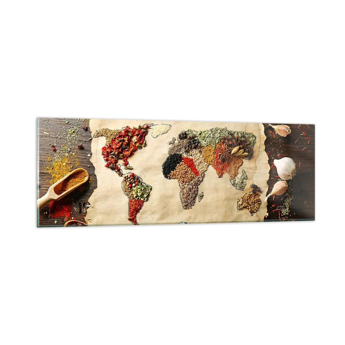 Glasbild - Bild auf glas - Alle Aromen der Welt - 90x30 cm