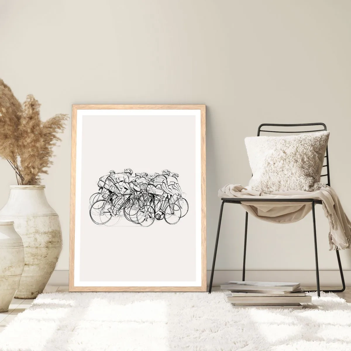 Poster in einem Rahmen aus heller Eiche - Gemeinsam als Team - 40x50 cm