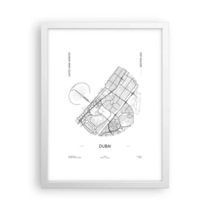 Poster in einem weißen Rahmen - Anatomie von Dubai - 30x40 cm