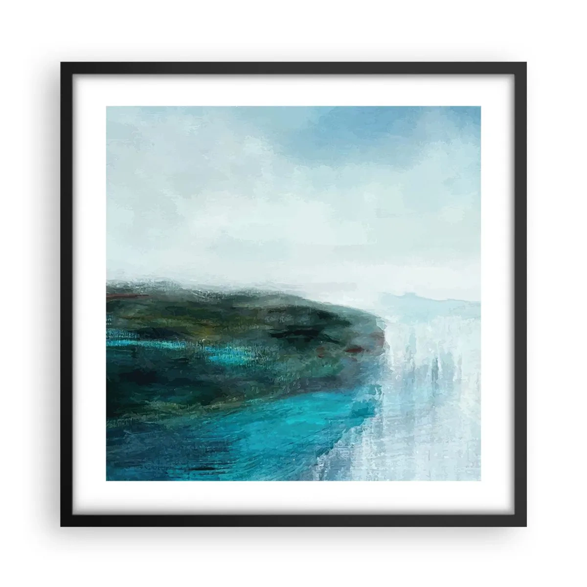 Poster in einem schwarzem Rahmen - Nautische Abstraktion - 50x50 cm