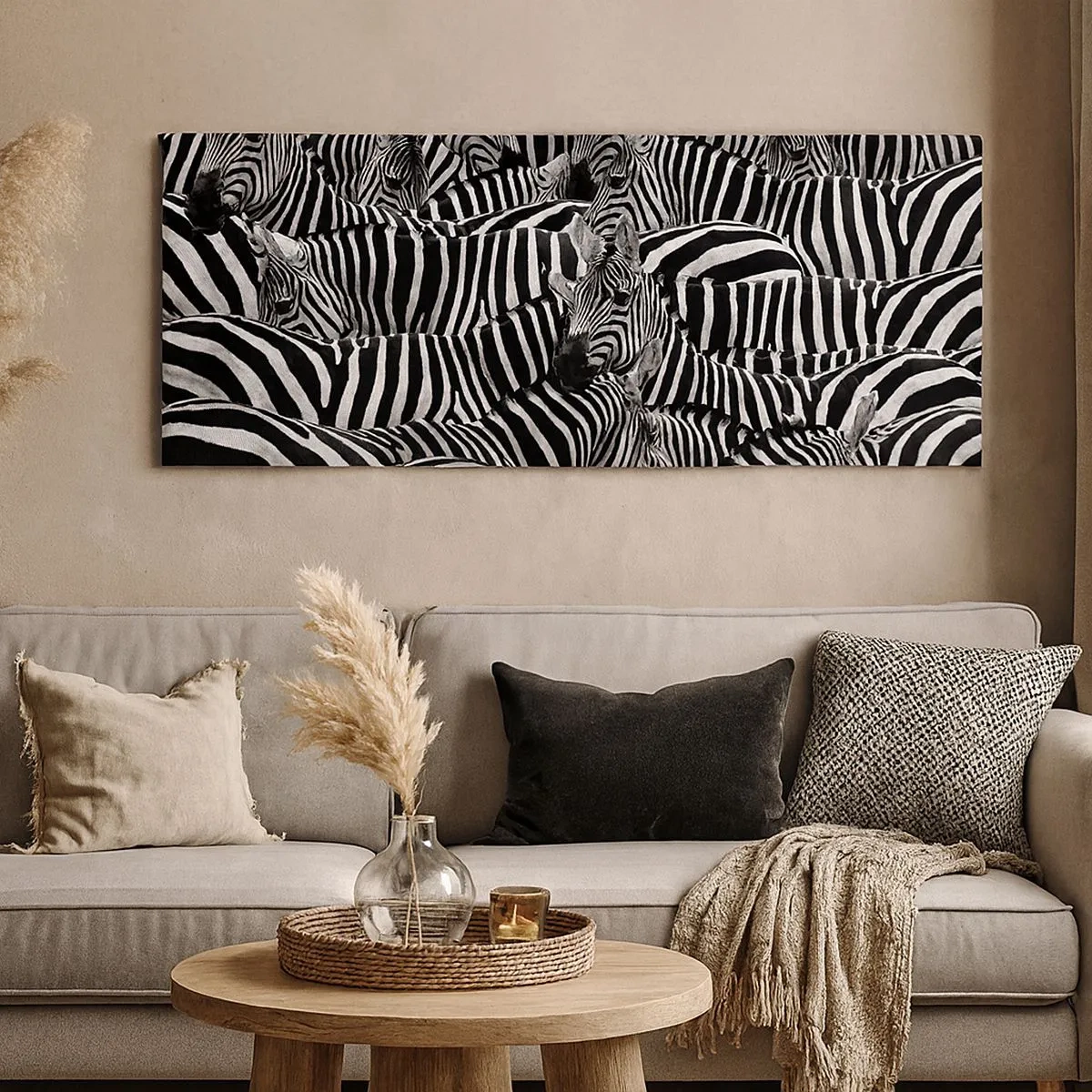 Bild auf Leinwand - Leinwandbild - Gestreiftes Gruppenportrait - 100x40 cm