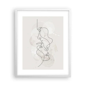 Poster in einem weißen Rahmen - Verstrickt in eine Umarmung - 40x50 cm