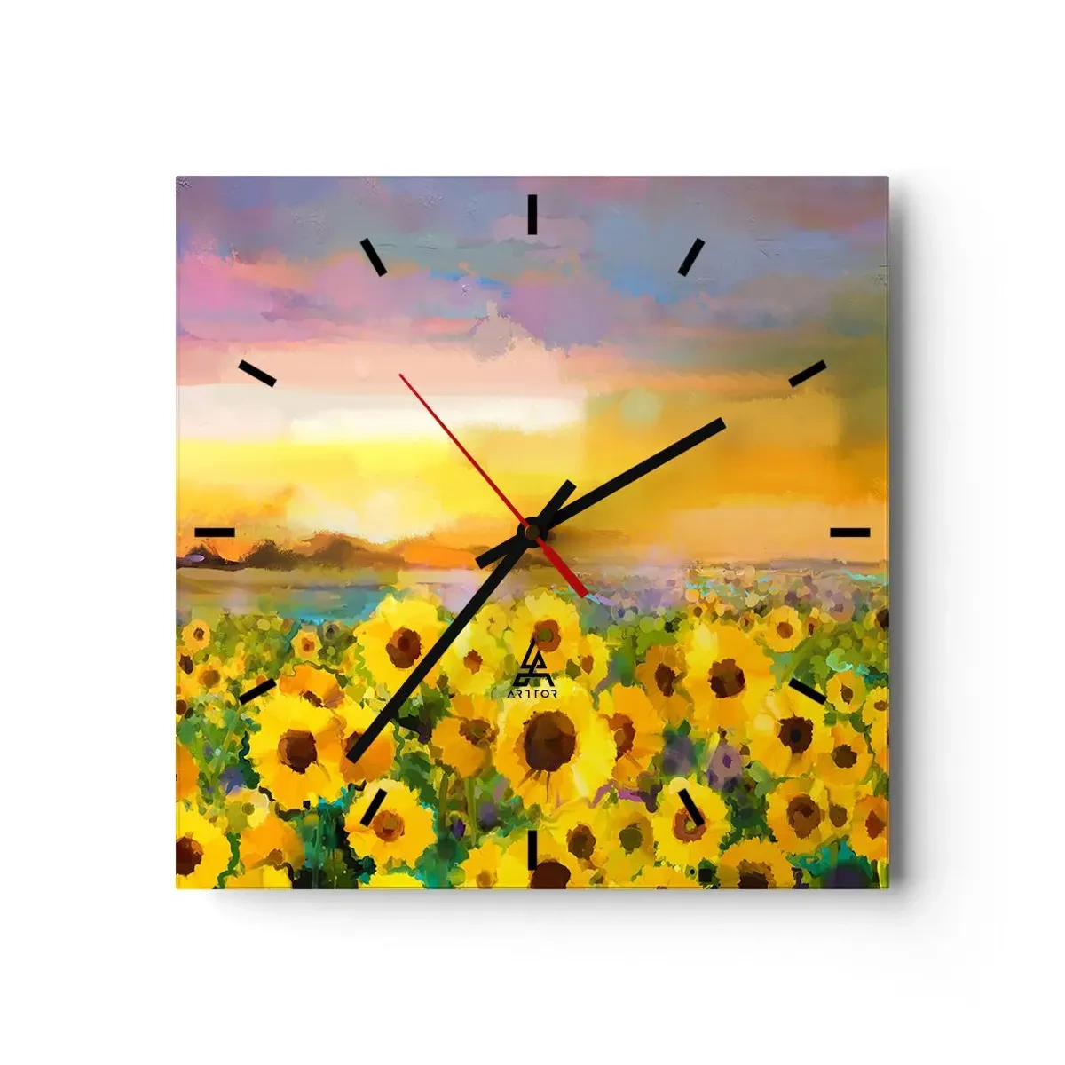 Wanduhr - Glasuhr - Die Sonne selbst ist auf die Erde herabgestiegen - 40x40 cm