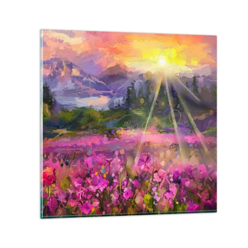 Glasbild - Bild auf glas - Im Tal unter dem Schutz der Sonne - 30x30 cm