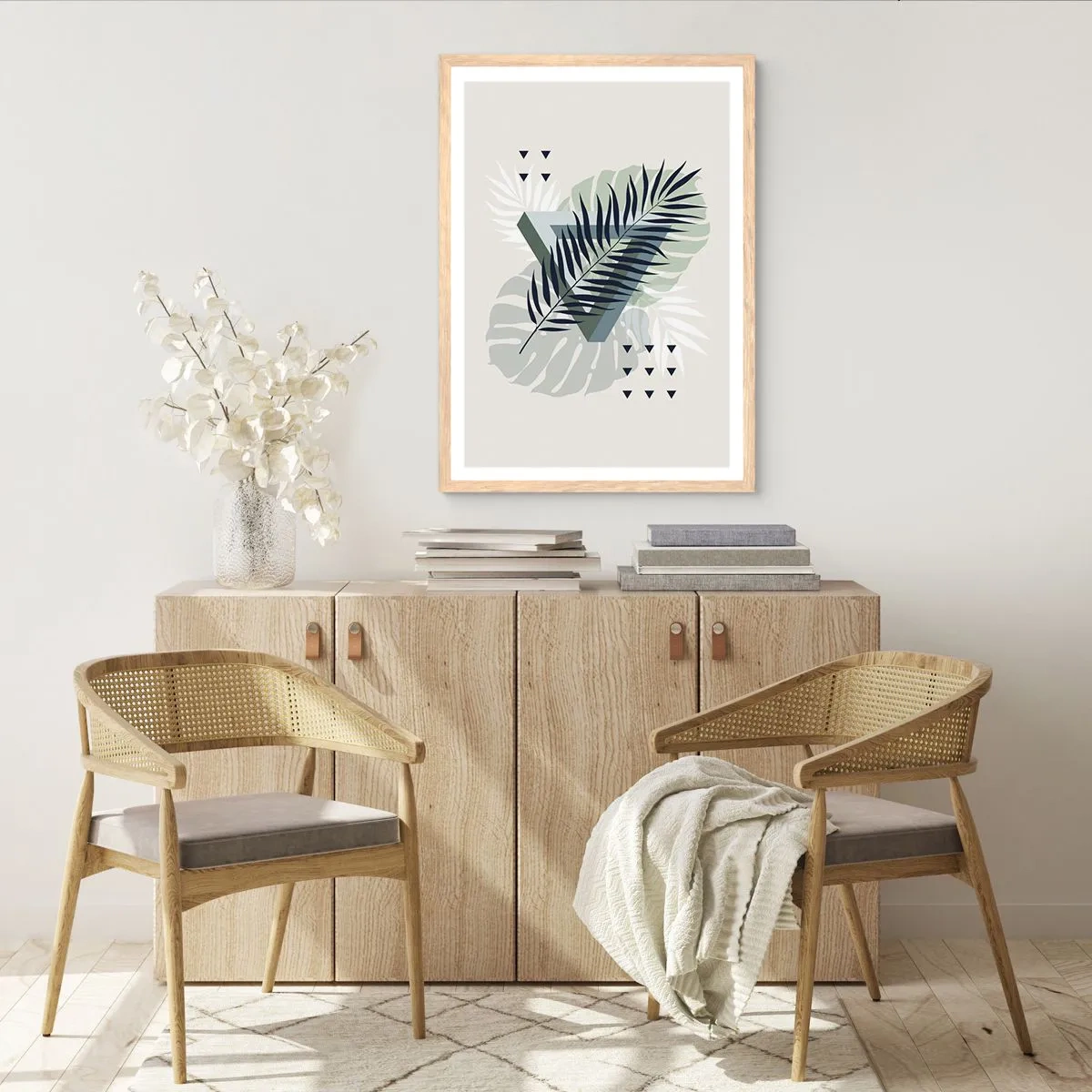 Poster in einem Rahmen aus heller Eiche - Natur und Geometrie – zwei Ordnungen? - 40x50 cm