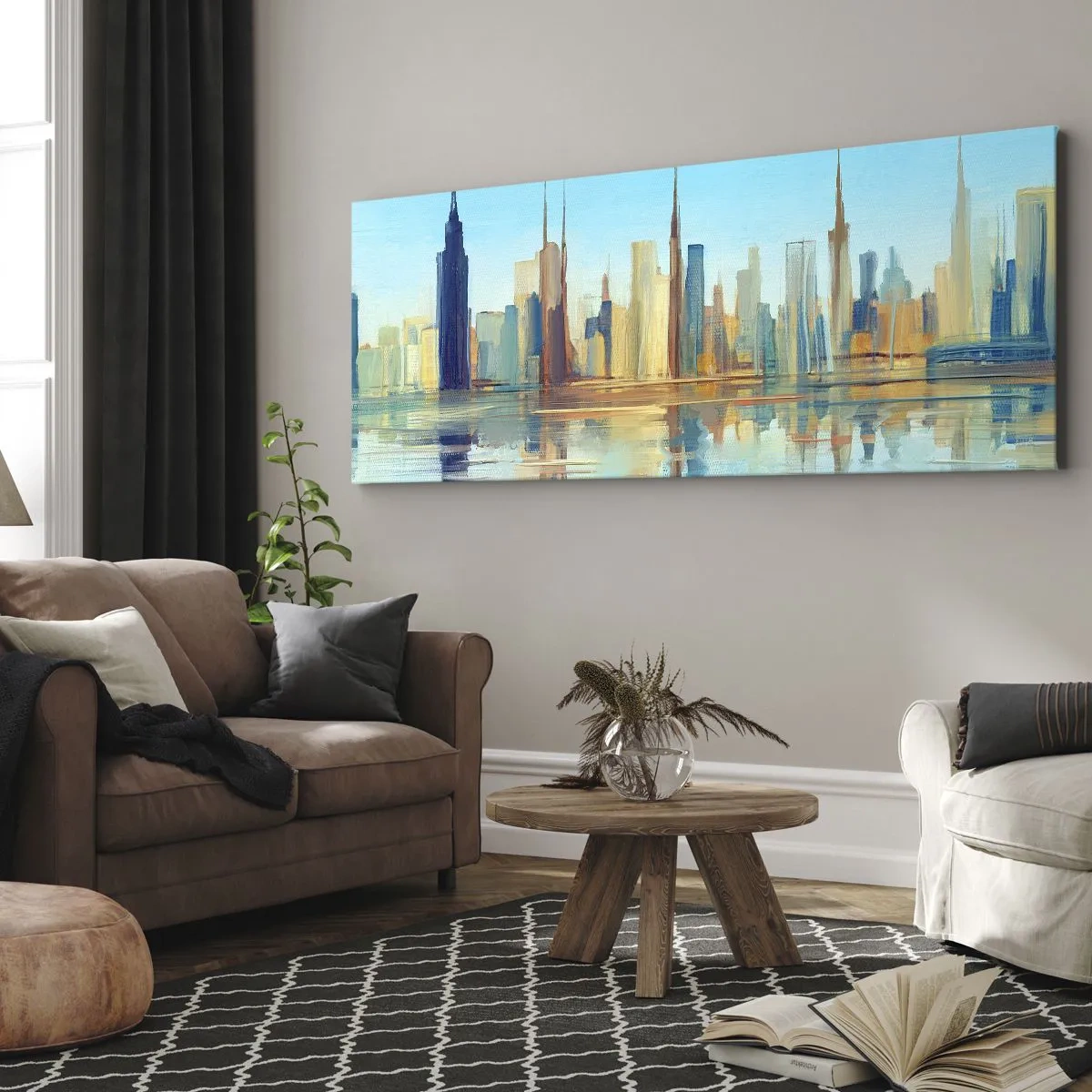 Bild auf Leinwand - Leinwandbild - Sonnige Metropole - 90x30 cm