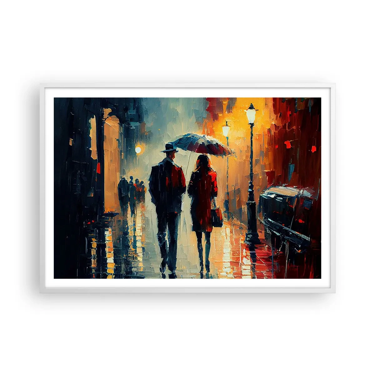 Poster in einem weißen Rahmen - Urbane Liebesgeschichte - 100x70 cm