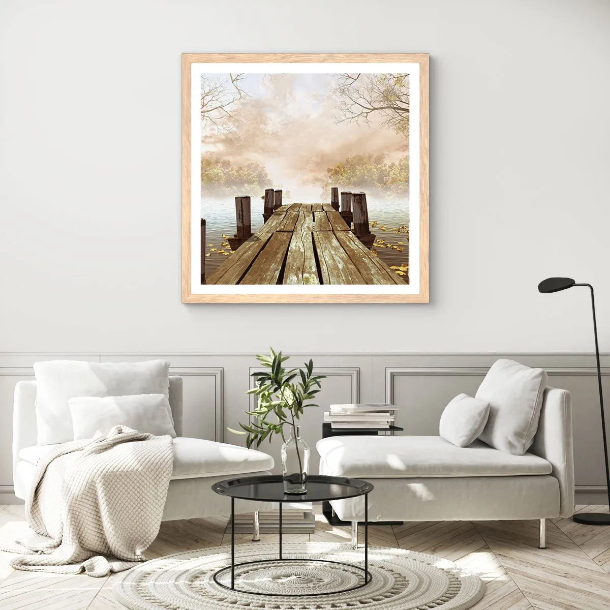 Poster in einem Rahmen aus heller Eiche - Die milde Traurigkeit des Herbstes - 60x60 cm