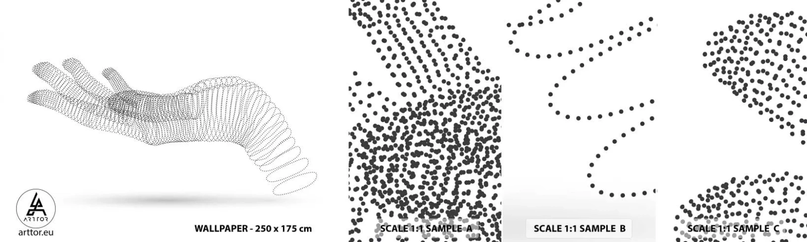 Fototapeten Muster Selbstklebend Deluxe Sticker - Federnde Hand - Abstraktion, Grafik, Hand - 100x30 cm