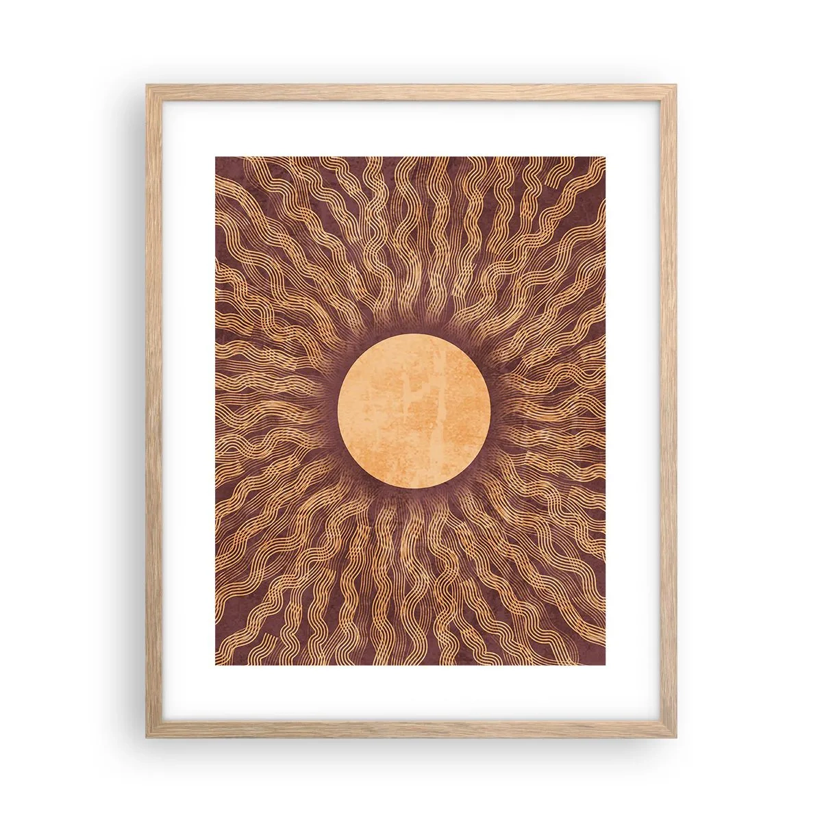 Poster in einem Rahmen aus heller Eiche - Sonnensymbol - 40x50 cm
