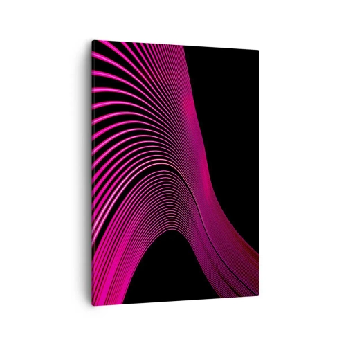 Bild auf Leinwand - Leinwandbild - Futuristische Linien in Rosatönen auf schwarzem Hintergrund - 50x70cm - Allee des Lichts - Moderne Wanddekoration für Wohnzimmer und Schlafzimmer ARTTOR