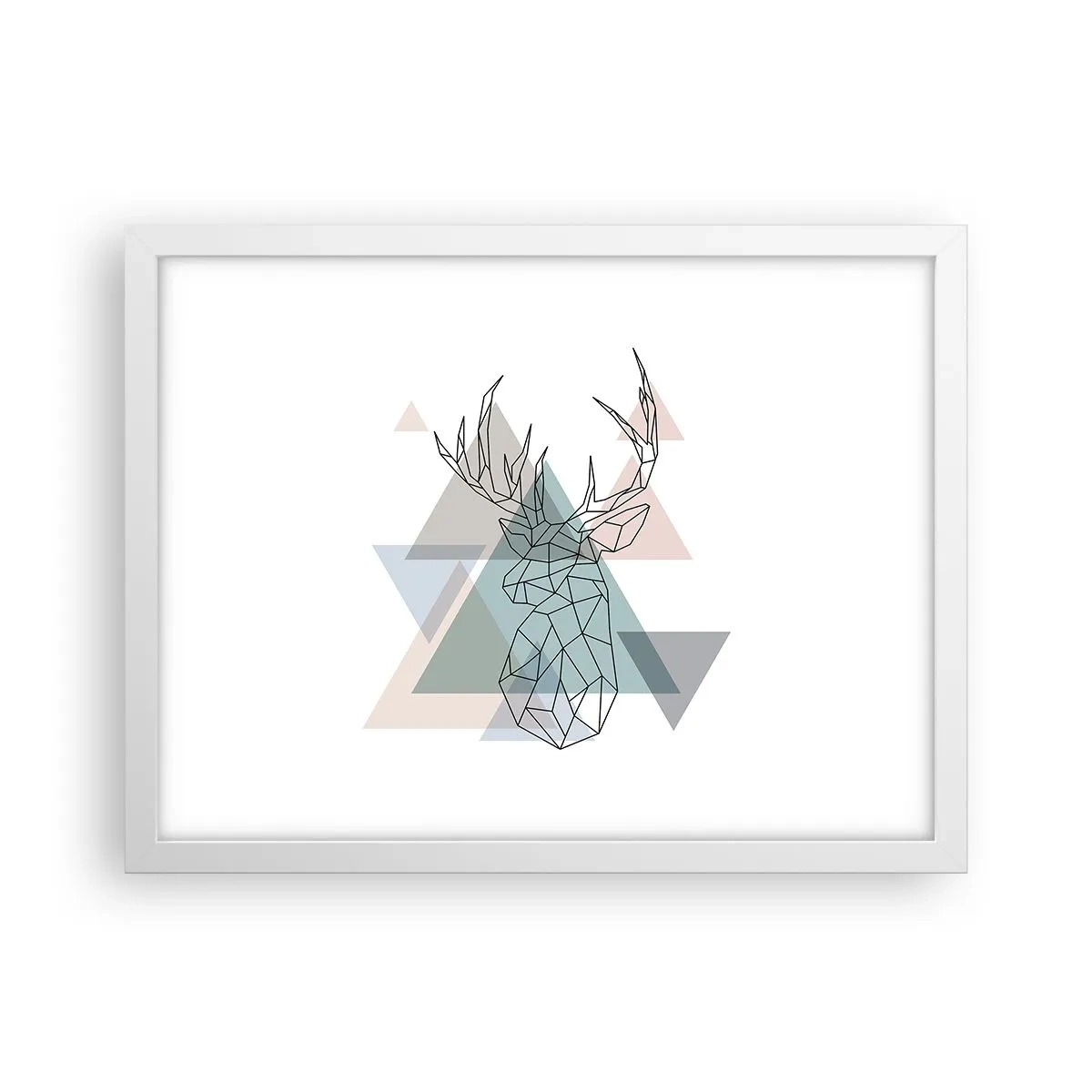 Poster in einem weißen Rahmen - In einem geometrischen Wald - 40x30 cm
