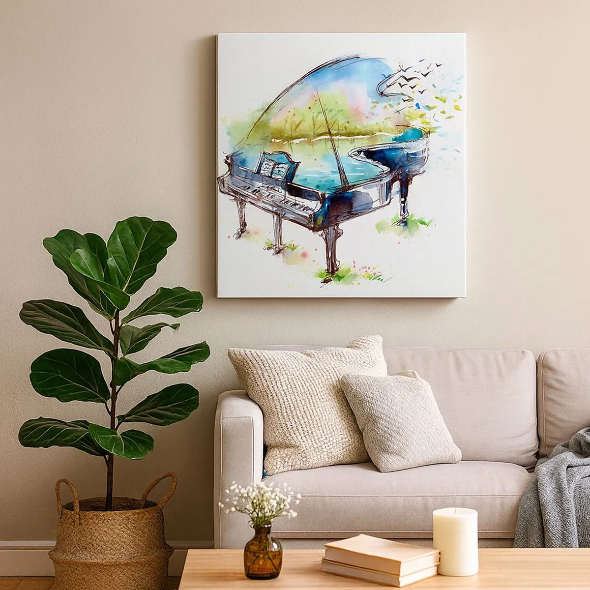 Bild auf Leinwand - Leinwandbild - Von Musik verzaubert - 30x30 cm