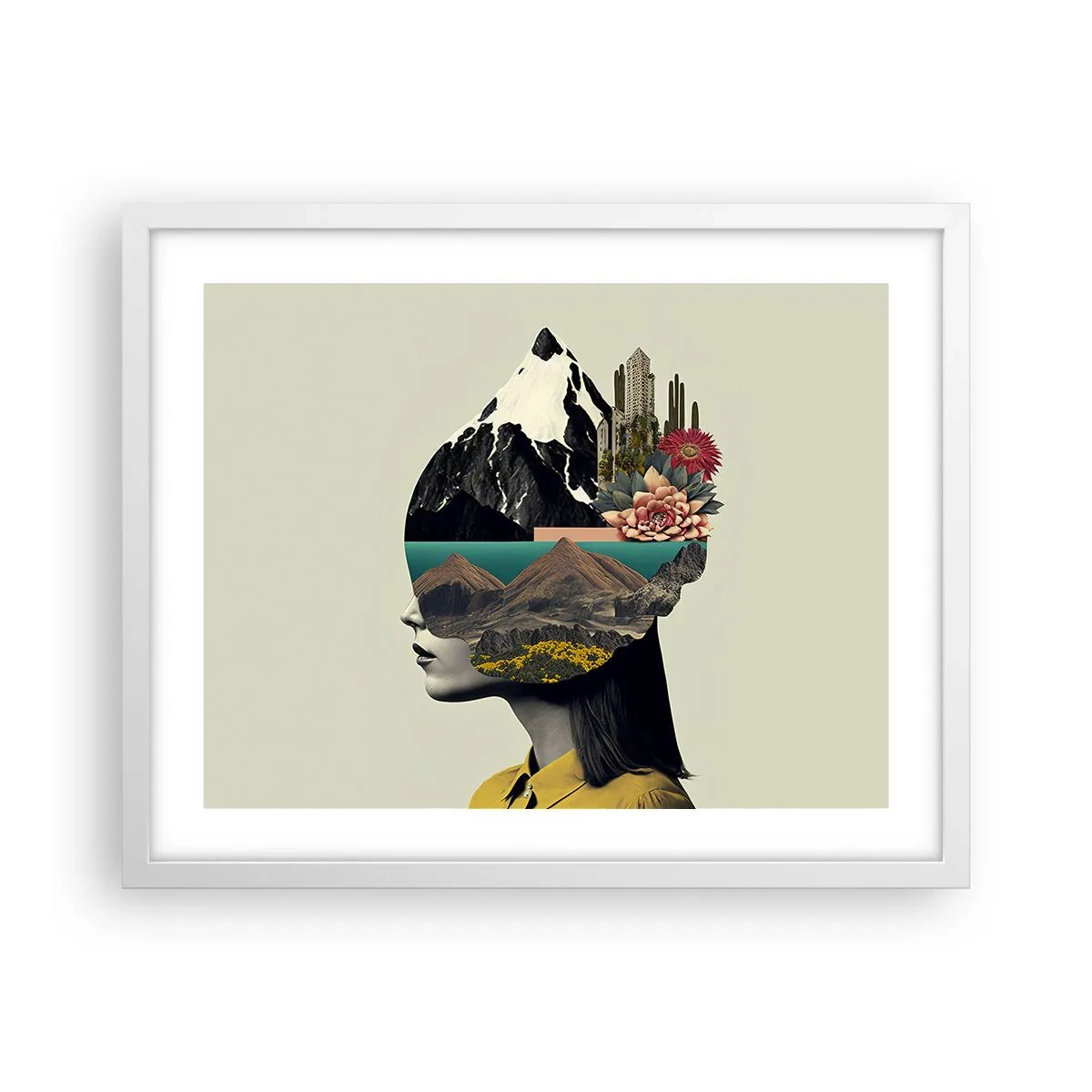 Poster in einem weißen Rahmen - Frau – bleibt immer ein Geheimnis - 50x40 cm