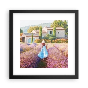 Poster in einem schwarzem Rahmen - Lavendel Mädchen - 30x30 cm
