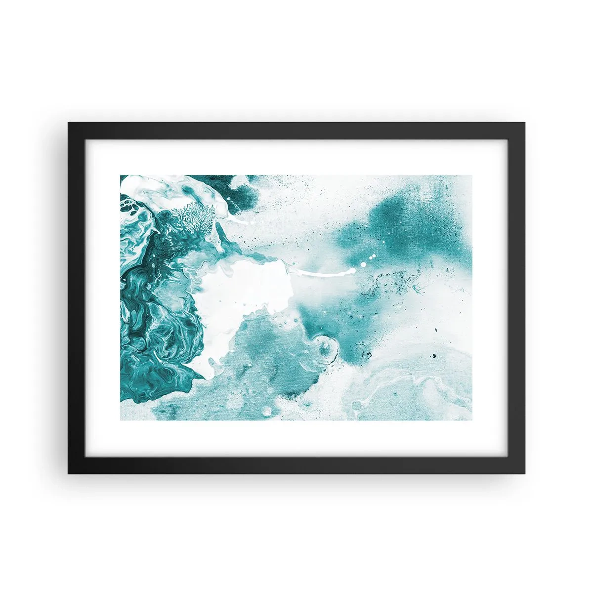 Poster in einem schwarzem Rahmen - Morast von Blau - 40x30 cm